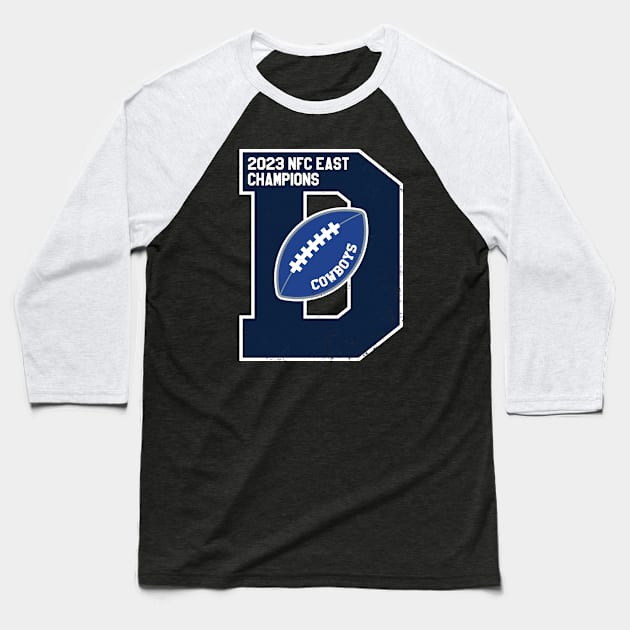 Big Bold Dallas Cowboys 2023 NFC East Champs Baseball T-Shirt by Rad Love